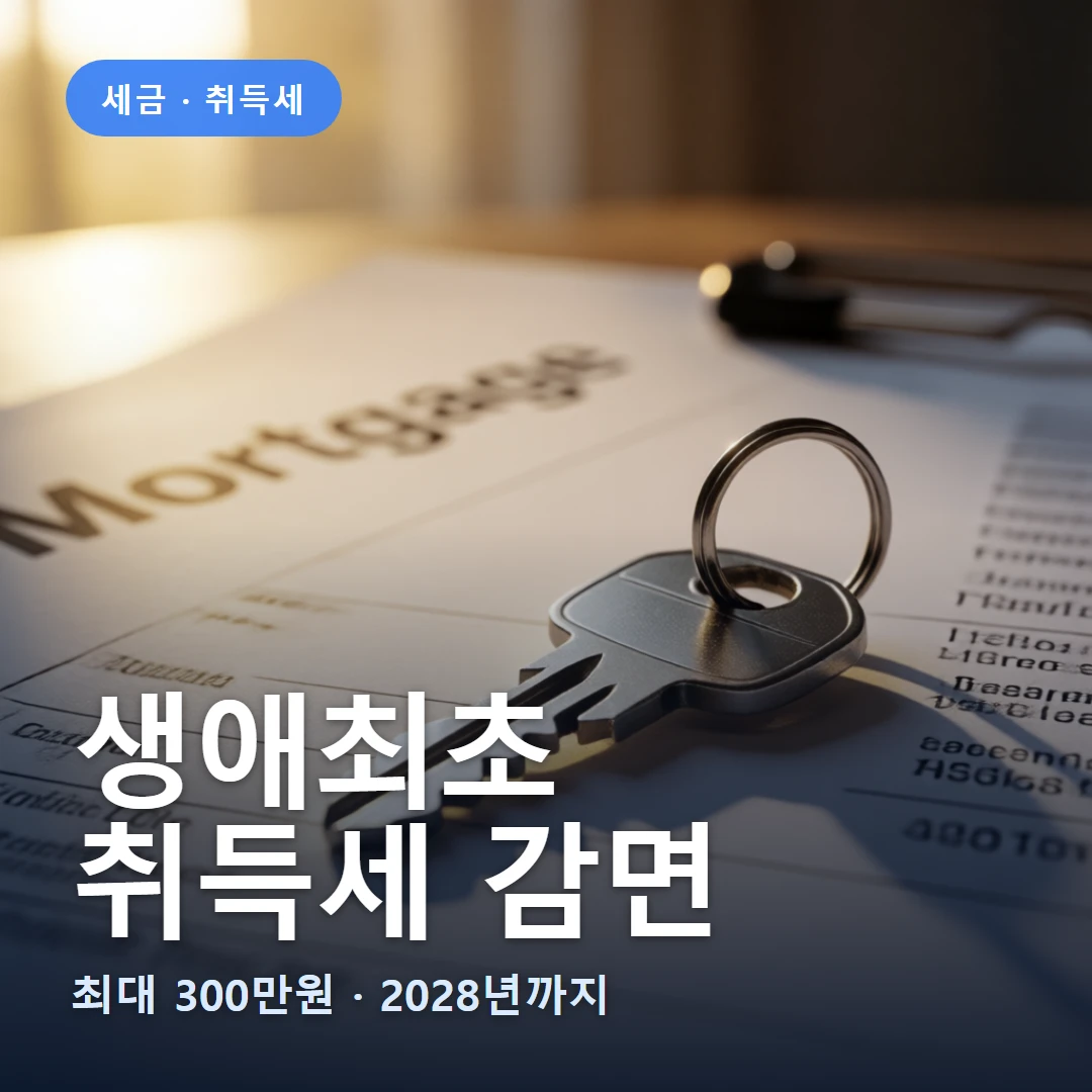 생애최초 요약 표지 — 최대 300만원 · 2028년까지