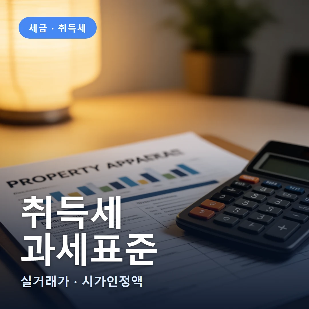 취득세 요약 표지 — 실거래가 · 시가인정액