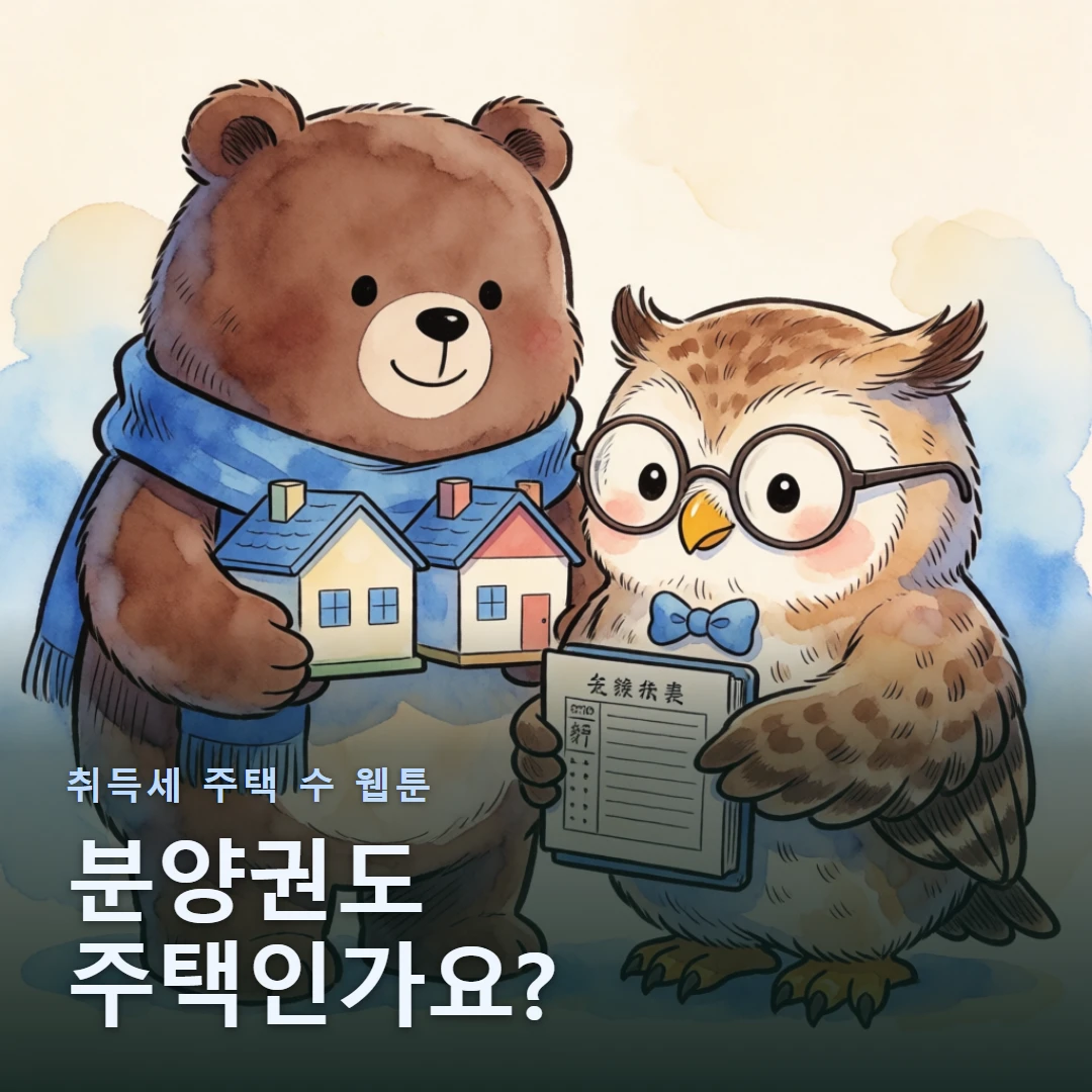 취득세 주택 수 웹툰 표지 — 분양권도 주택인가요?