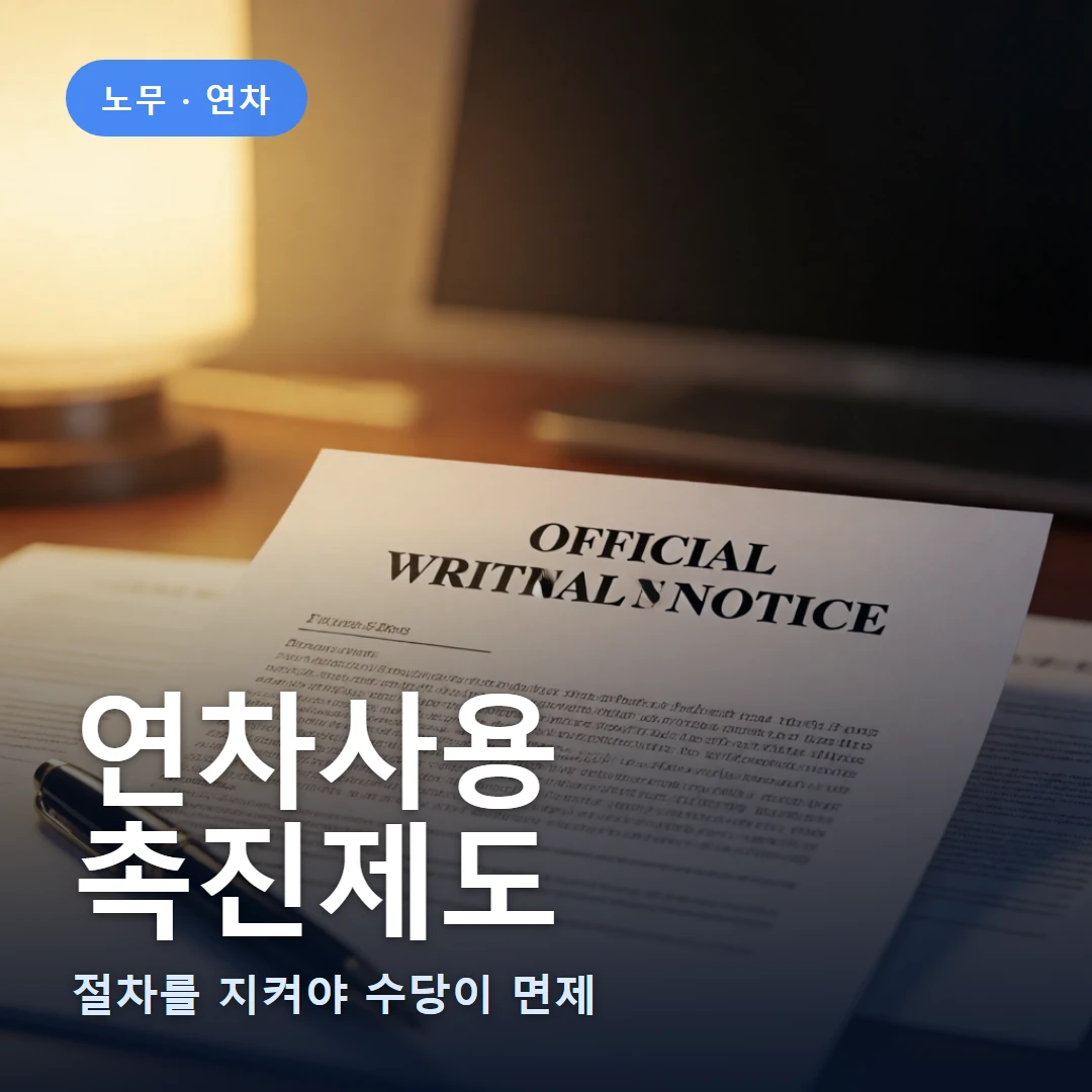 연차사용 요약 표지 — 절차를 지켜야 수당이 면제