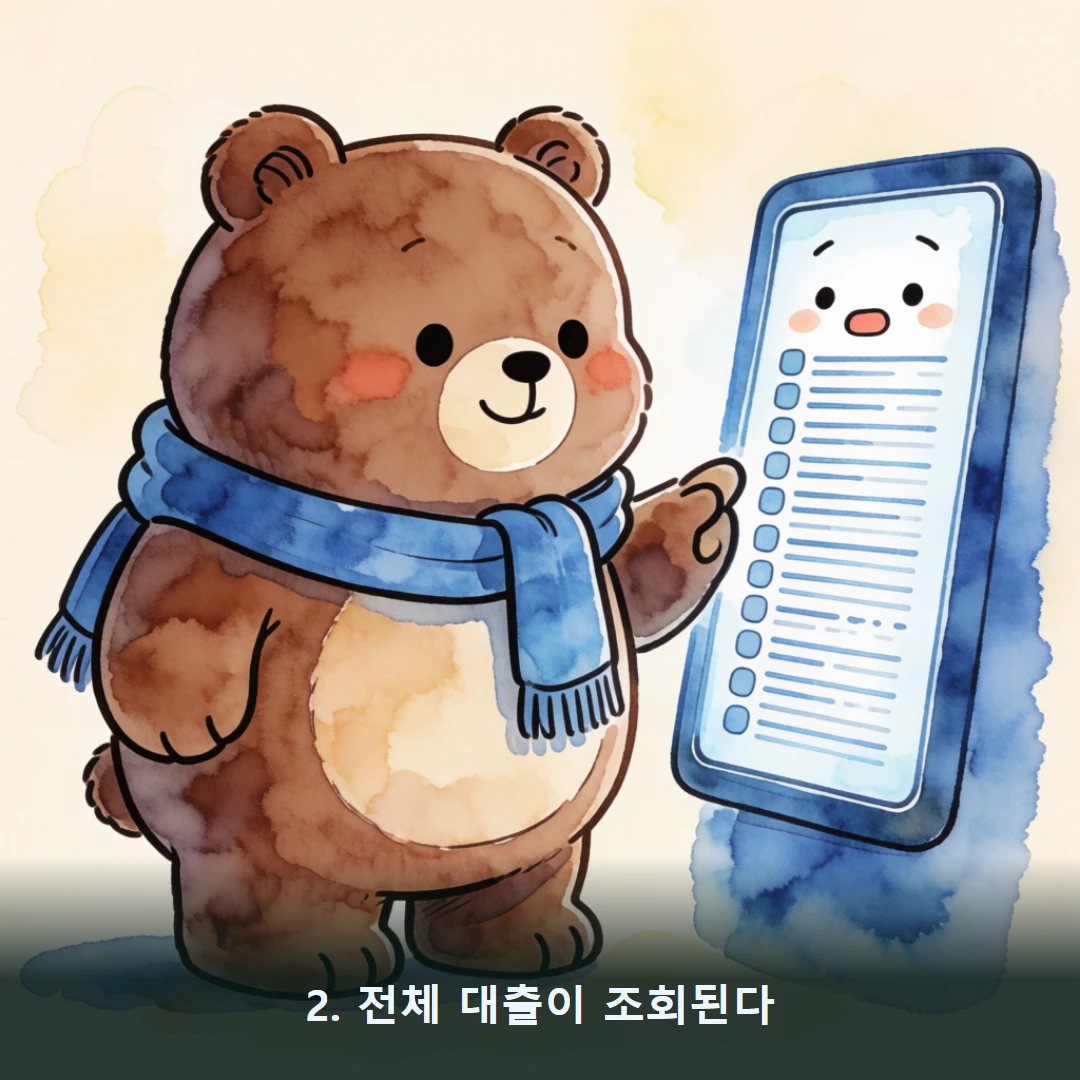 웹툰 2컷 — 2. 전체 대출이 조회된다