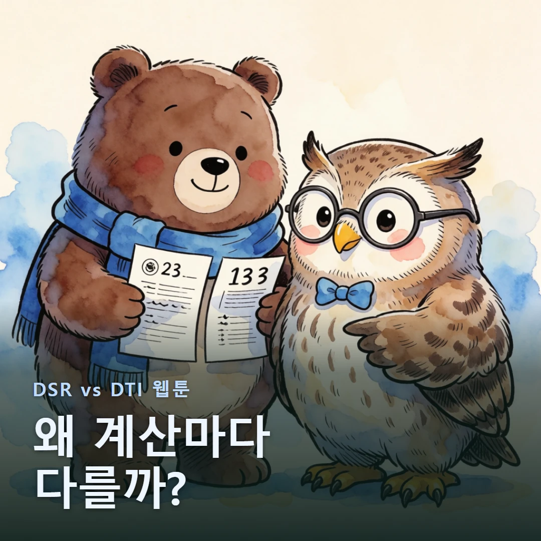 DSR vs DTI 웹툰 표지 — 왜 계산마다 다를까?