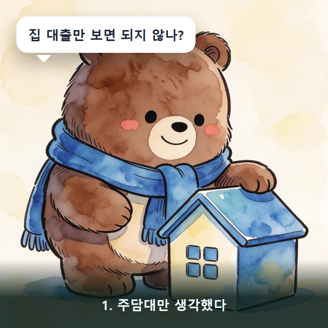 웹툰 1컷 — 1. 주담대만 생각했다 (집 대출만 보면 되지 않나?)