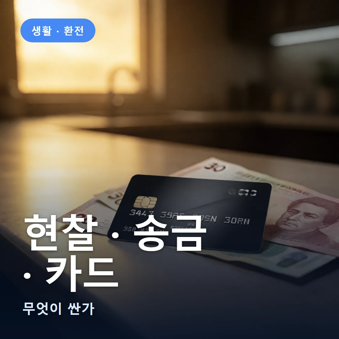 현찰 · 송금 요약 표지 — 무엇이 싼가