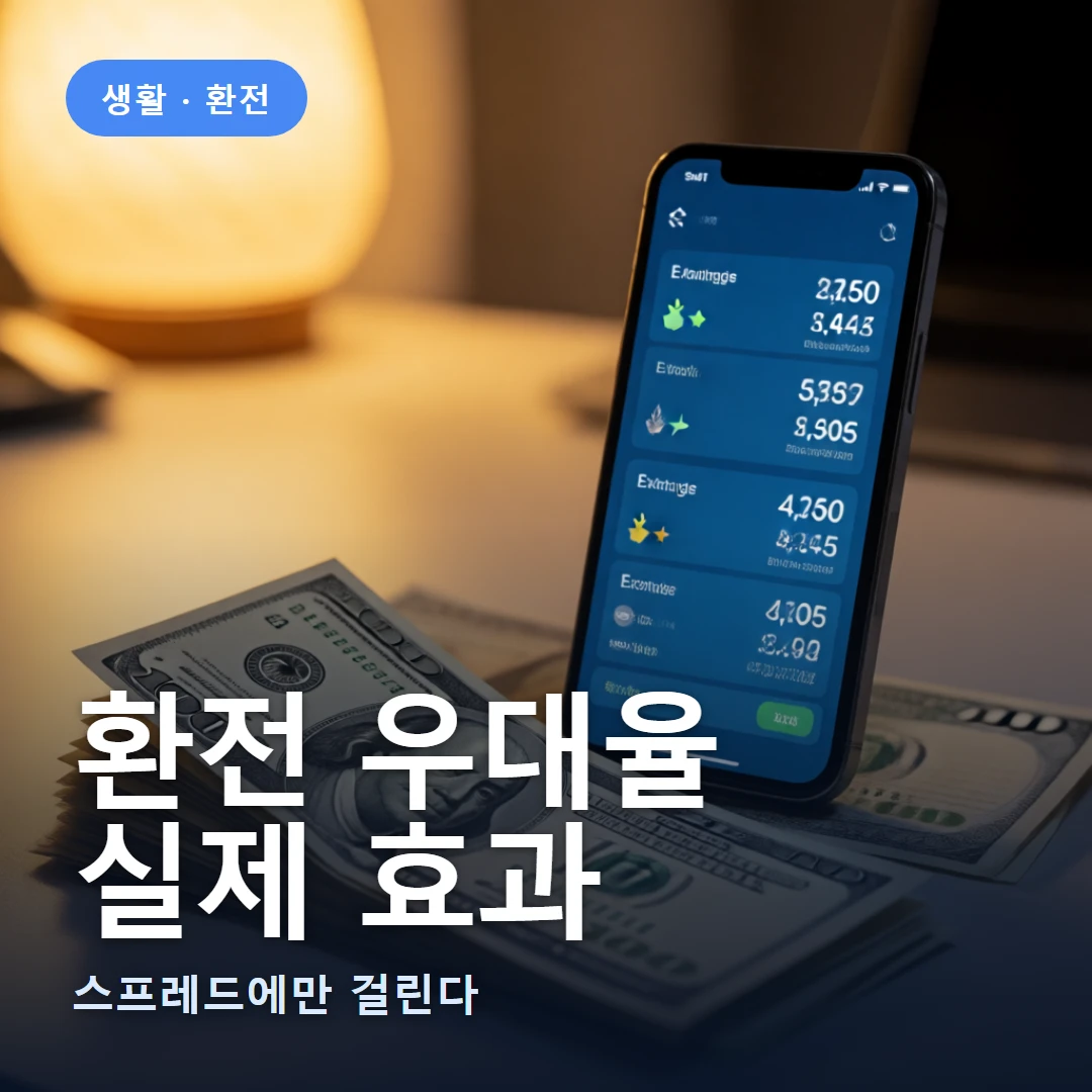 환전 우대율 요약 표지 — 스프레드에만 걸린다
