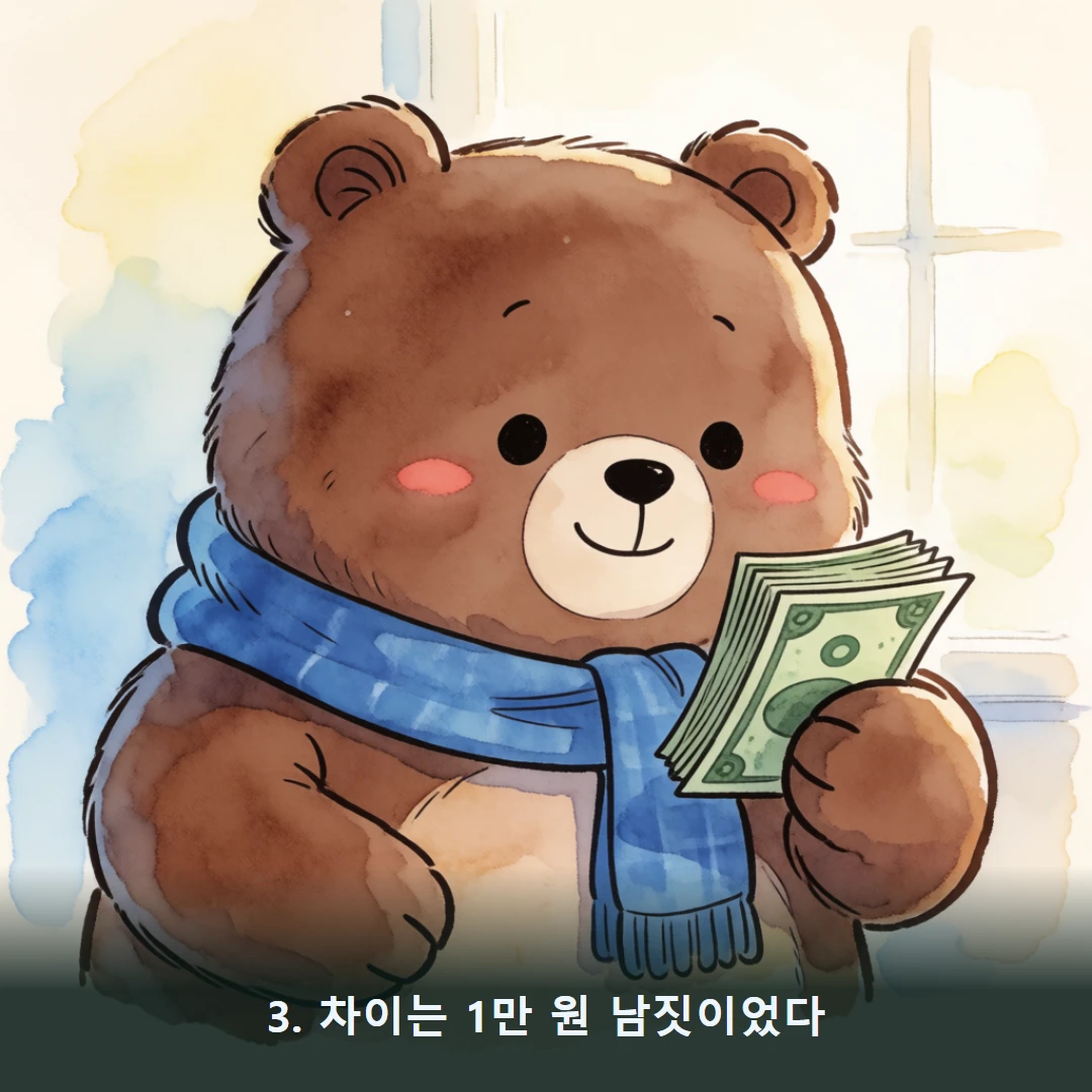 웹툰 3컷 — 3. 차이는 1만 원 남짓이었다