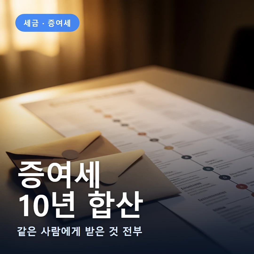 증여세 요약 표지 — 같은 사람에게 받은 것 전부
