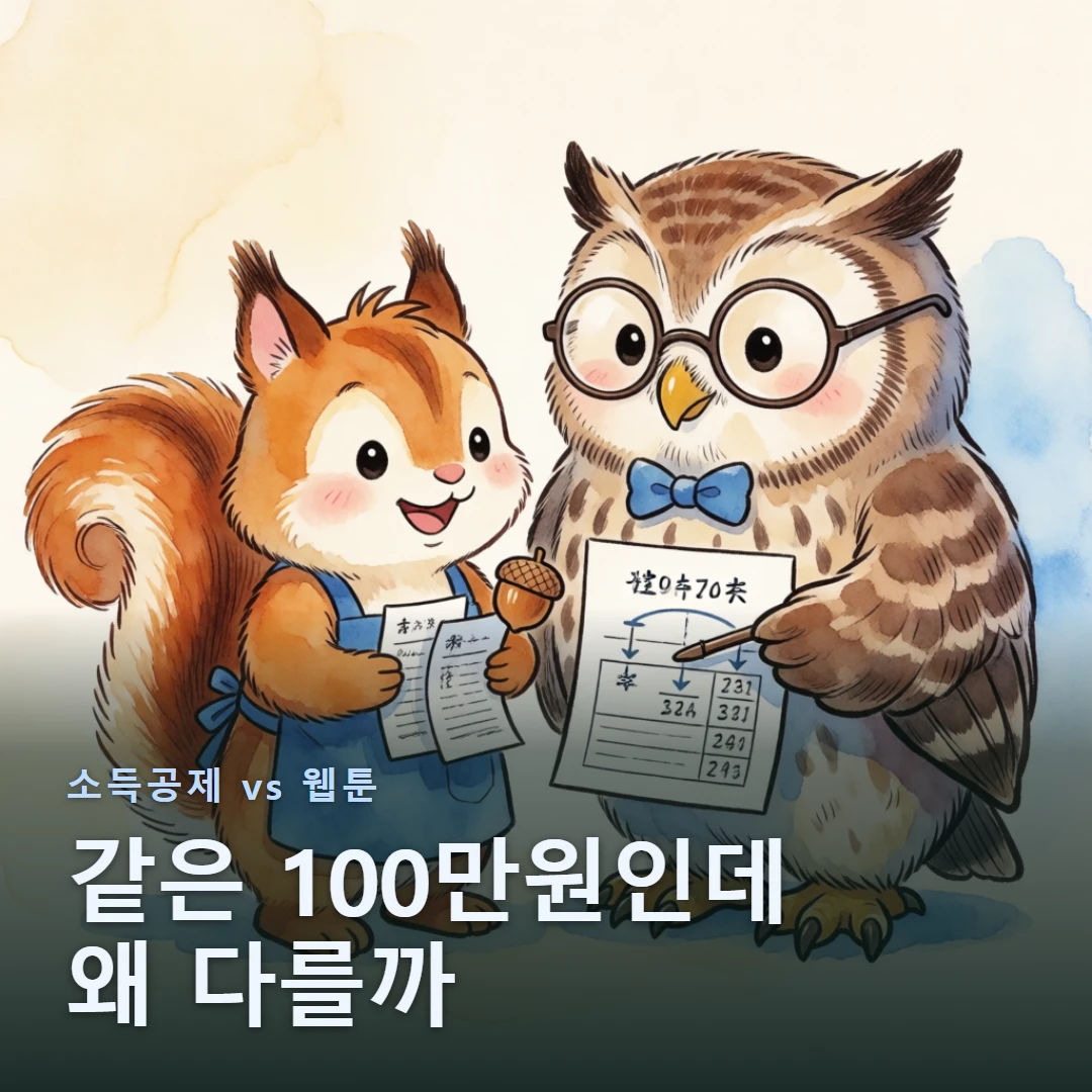 소득공제 vs 웹툰 표지 — 같은 100만원인데 왜 다를까