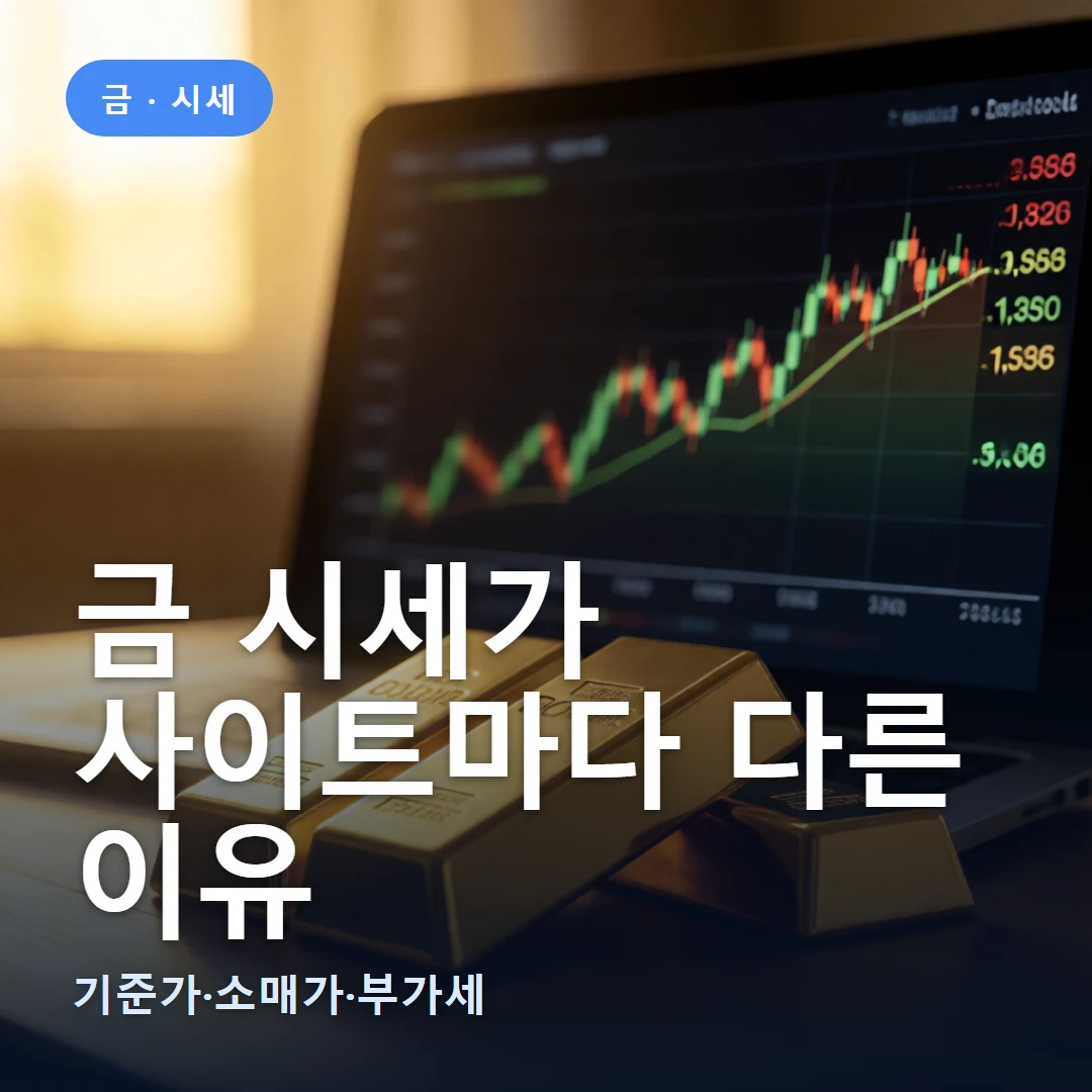 금 시세가 요약 표지 — 기준가·소매가·부가세