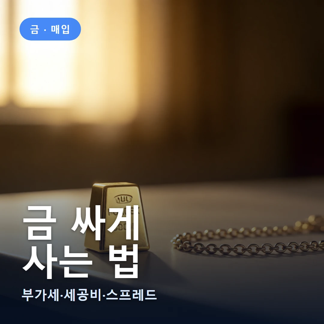 금 싸게 요약 표지 — 부가세·세공비·스프레드