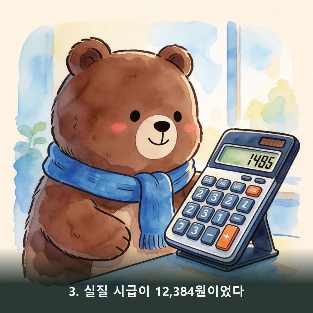 웹툰 3컷 — 3. 실질 시급이 12,384원이었다
