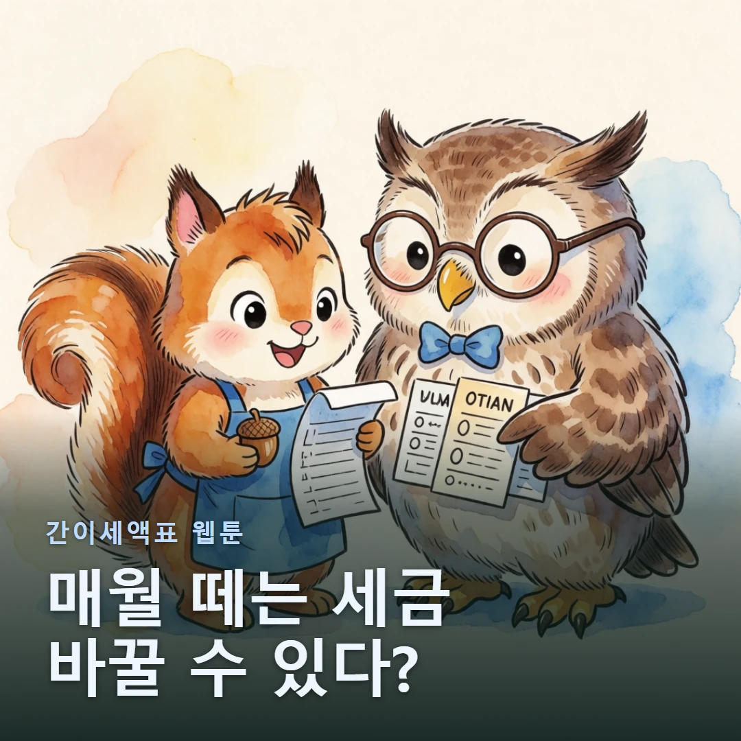 간이세액표 웹툰 표지 — 매월 떼는 세금 바꿀 수 있다?