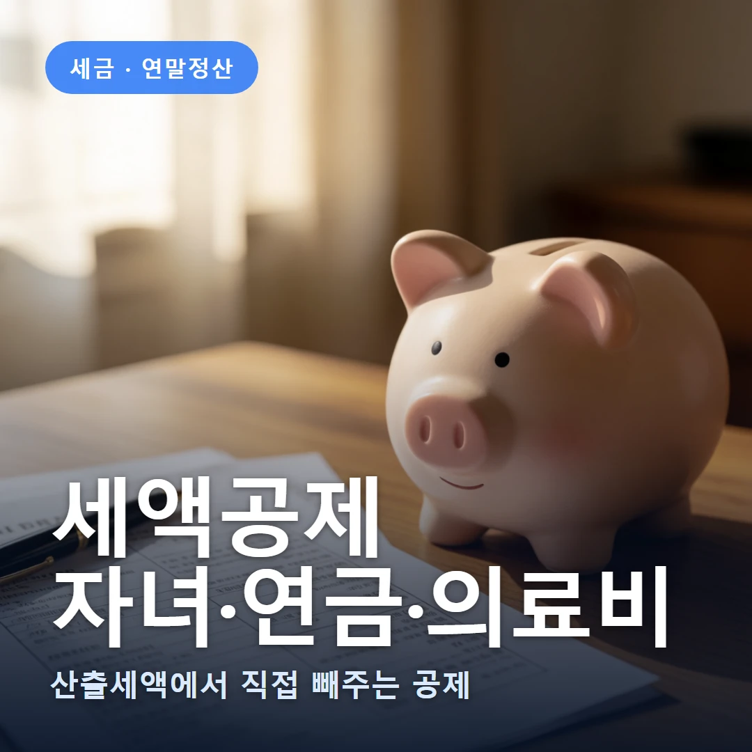 연말정산 세액공제 요약 표지 — 산출세액에서 직접 빼주는 공제