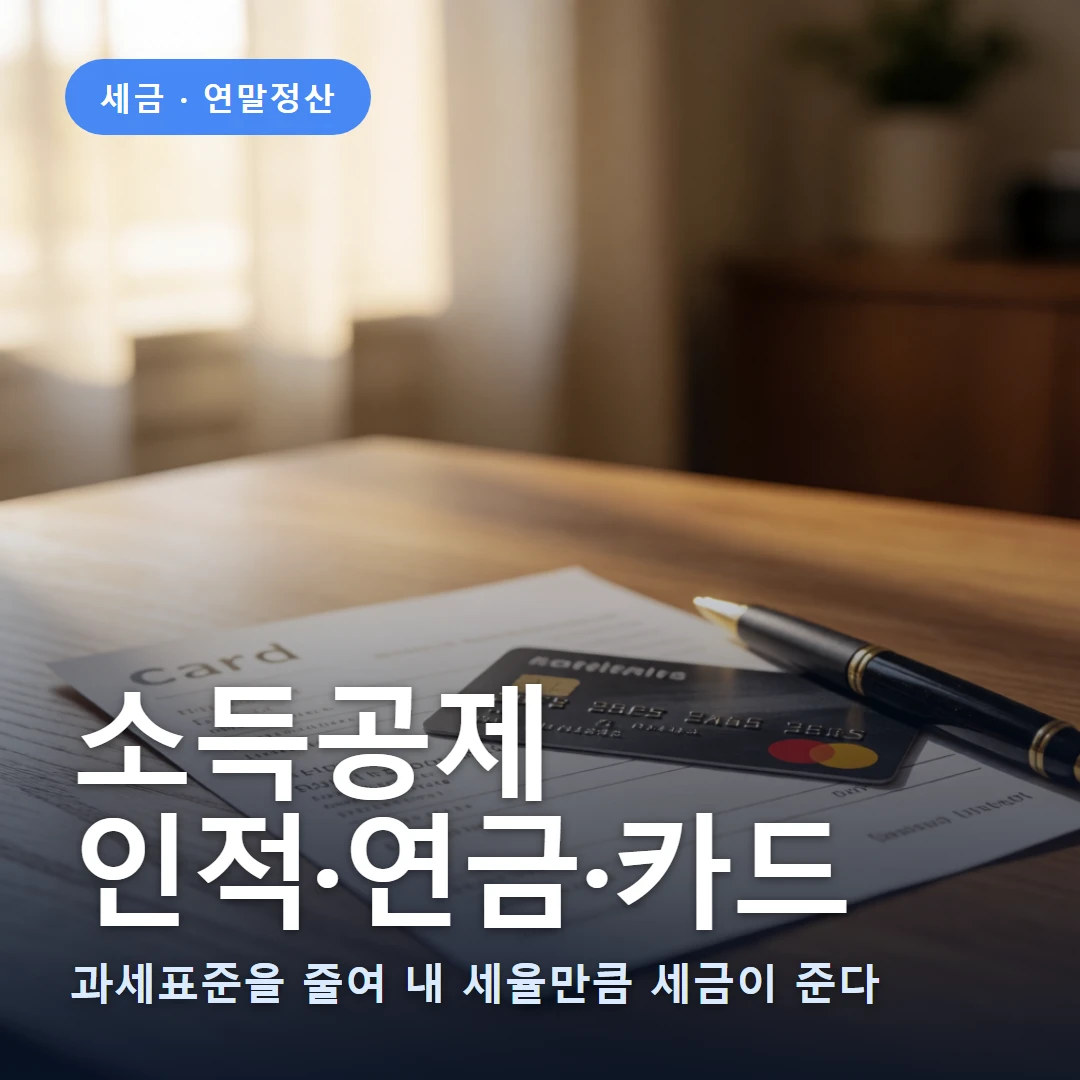 연말정산 소득공제 요약 표지 — 과세표준을 줄여 내 세율만큼 세금이 준다