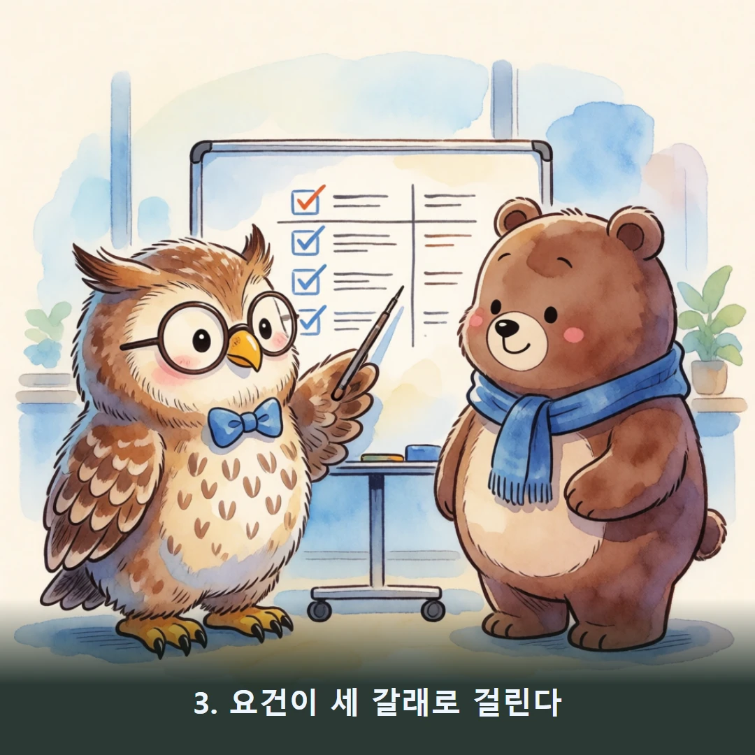 웹툰 3컷 — 3. 요건이 세 갈래로 걸린다