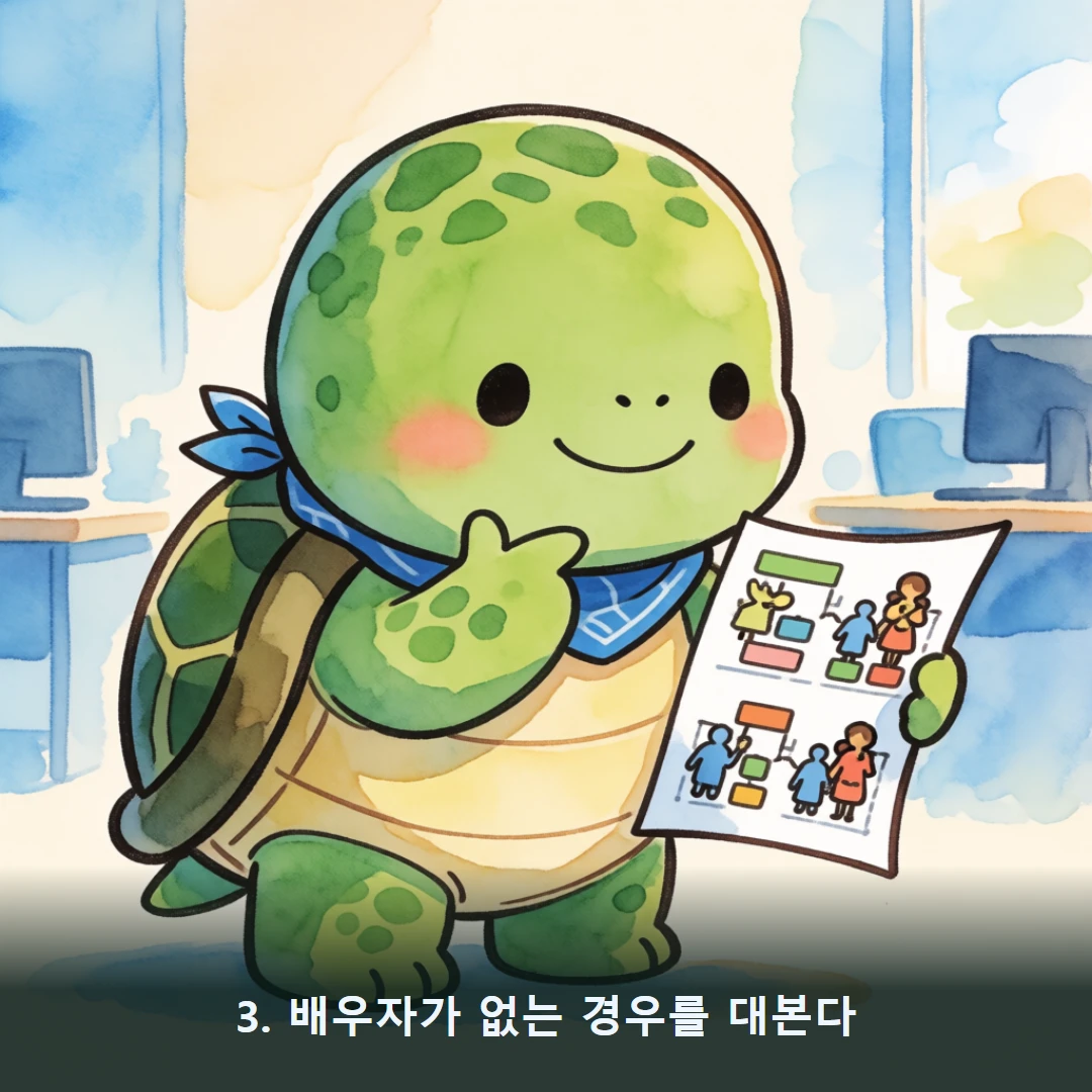 웹툰 3컷 — 3. 배우자가 없는 경우를 대본다