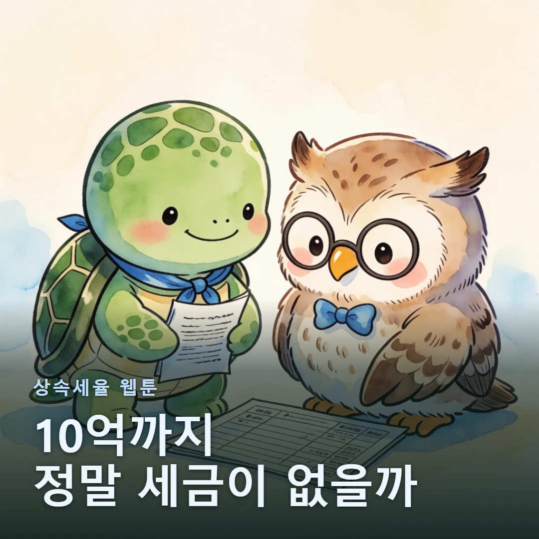 상속세율 웹툰 표지 — 10억까지 정말 세금이 없을까