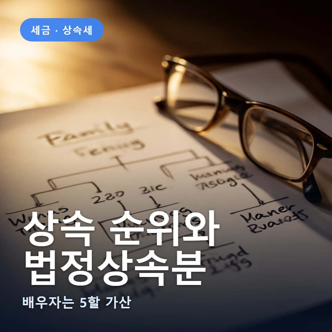 상속 순위와 요약 표지 — 배우자는 5할 가산