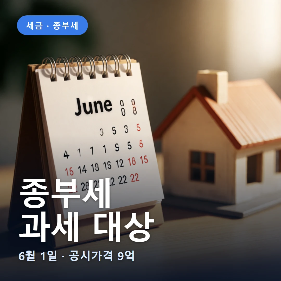 종부세 요약 표지 — 6월 1일 · 공시가격 9억