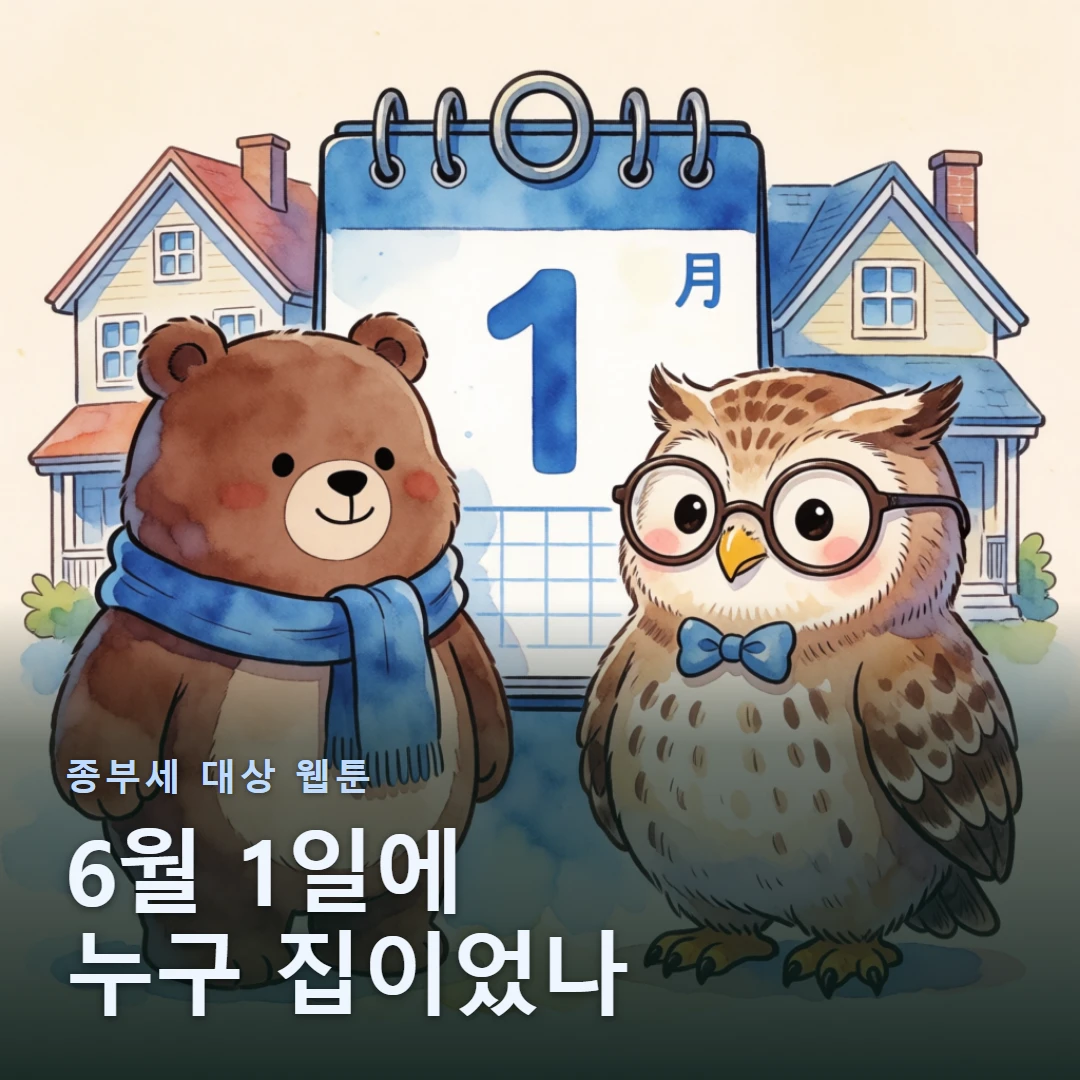 종부세 대상 웹툰 표지 — 6월 1일에 누구 집이었나