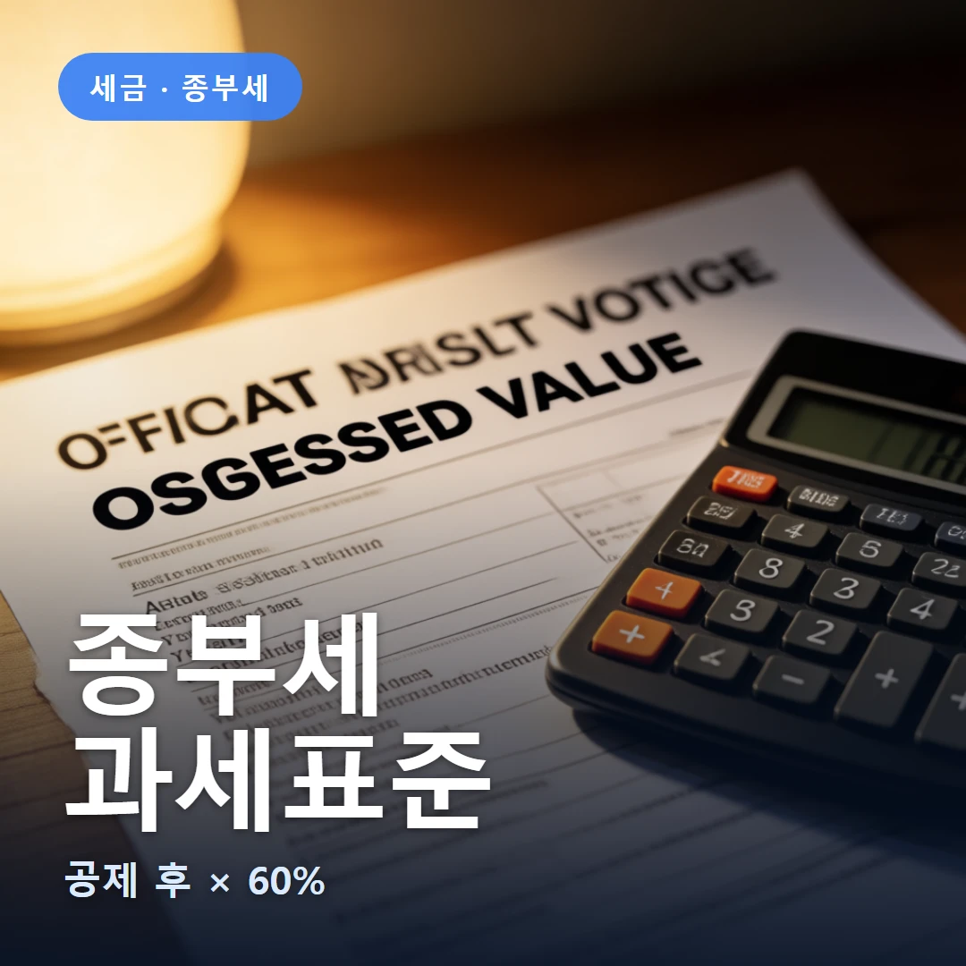 종부세 요약 표지 — 공제 후 × 60%
