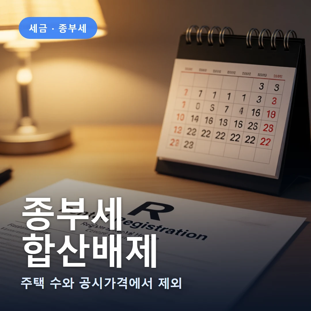 종부세 요약 표지 — 주택 수와 공시가격에서 제외