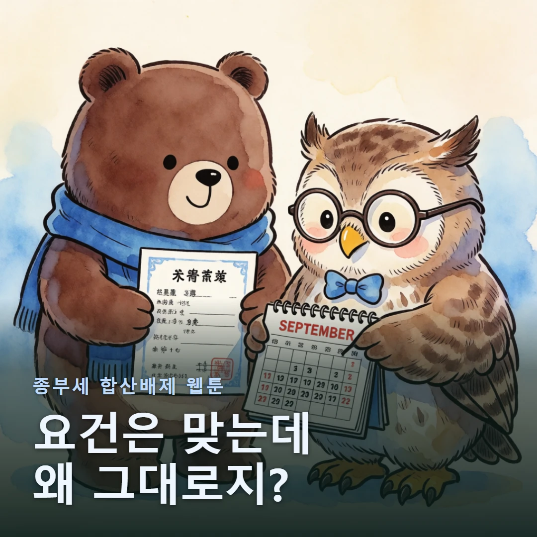 종부세 합산배제 웹툰 표지 — 요건은 맞는데 왜 그대로지?