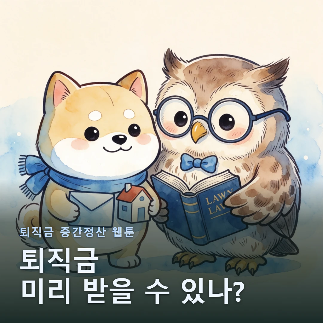 퇴직금 중간정산 웹툰 표지 — 퇴직금 미리 받을 수 있나?