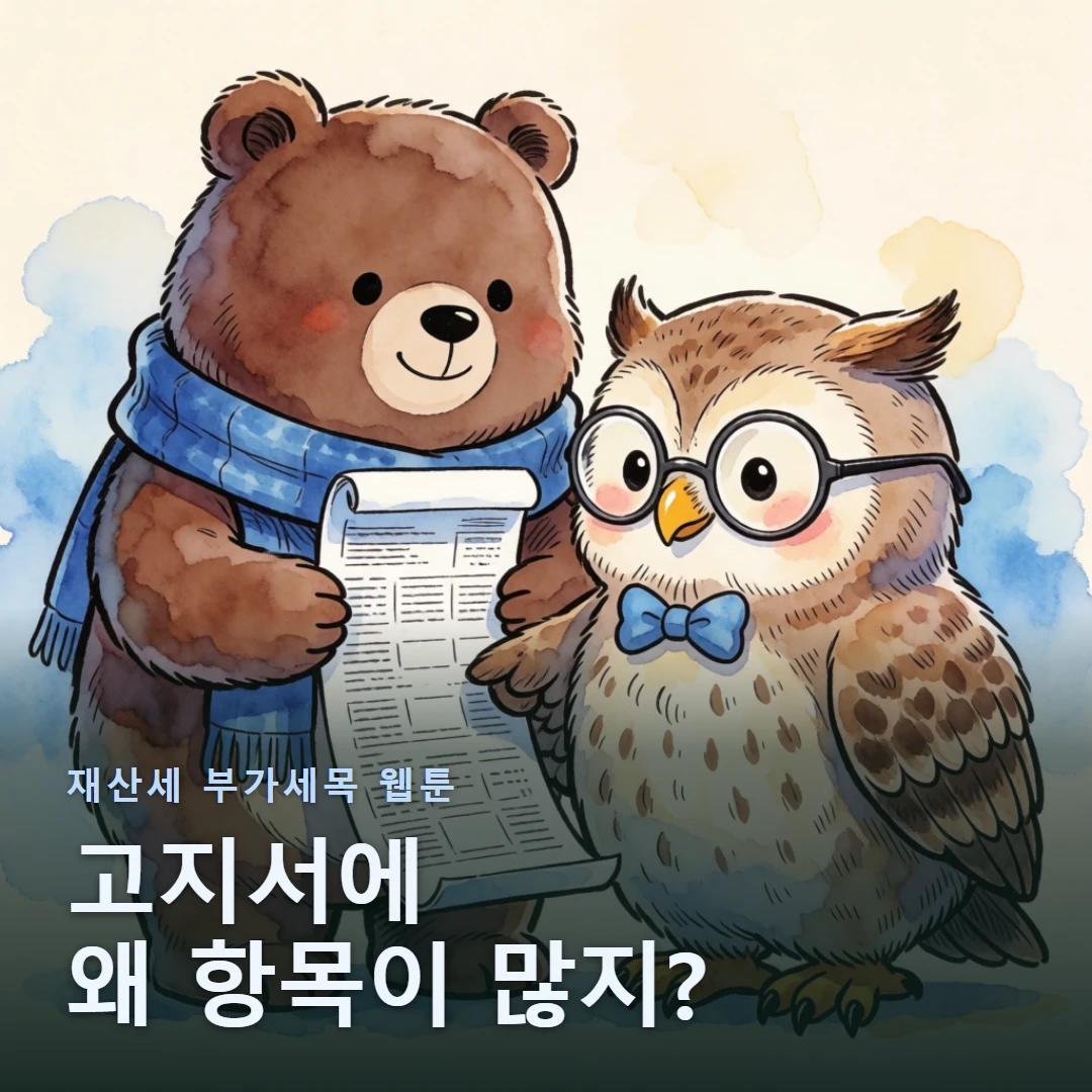 재산세 부가세목 웹툰 표지 — 고지서에 왜 항목이 많지?