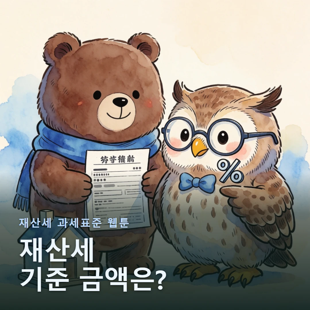 재산세 과세표준 웹툰 표지 — 재산세 기준 금액은?
