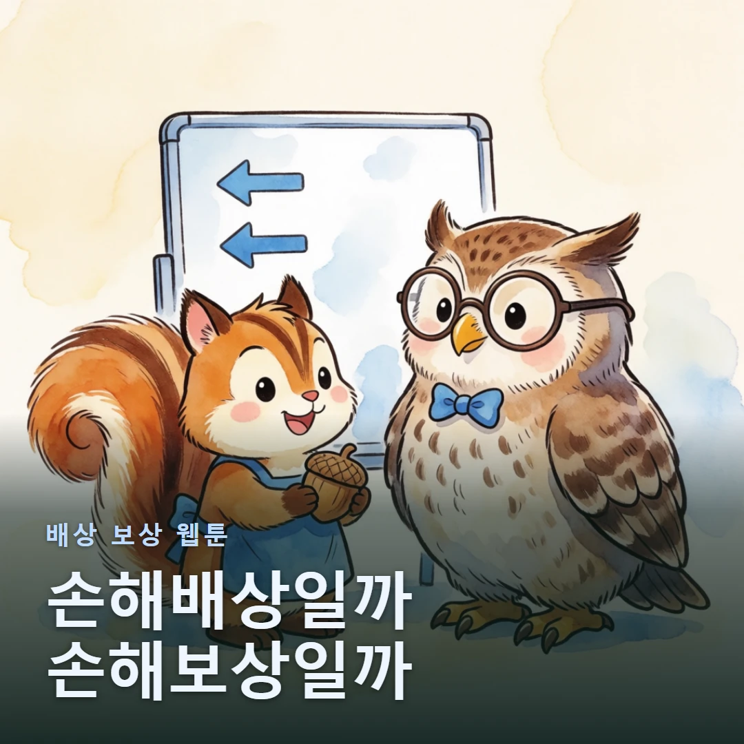 배상 보상 웹툰 표지 — 손해배상일까 손해보상일까