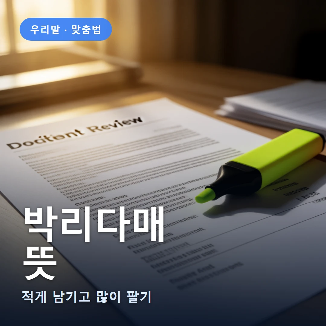 박리다매 요약 표지 — 적게 남기고 많이 팔기