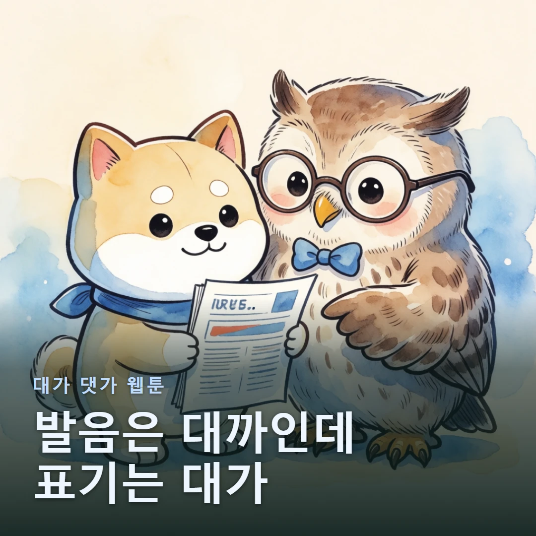대가 댓가 웹툰 표지 — 발음은 대까인데 표기는 대가