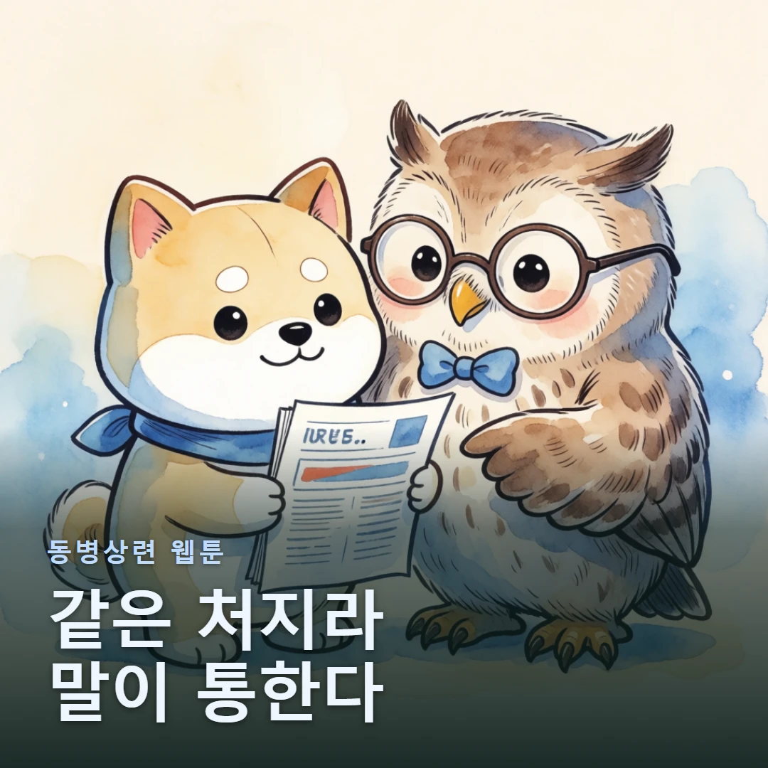 동병상련 웹툰 표지 — 같은 처지라 말이 통한다