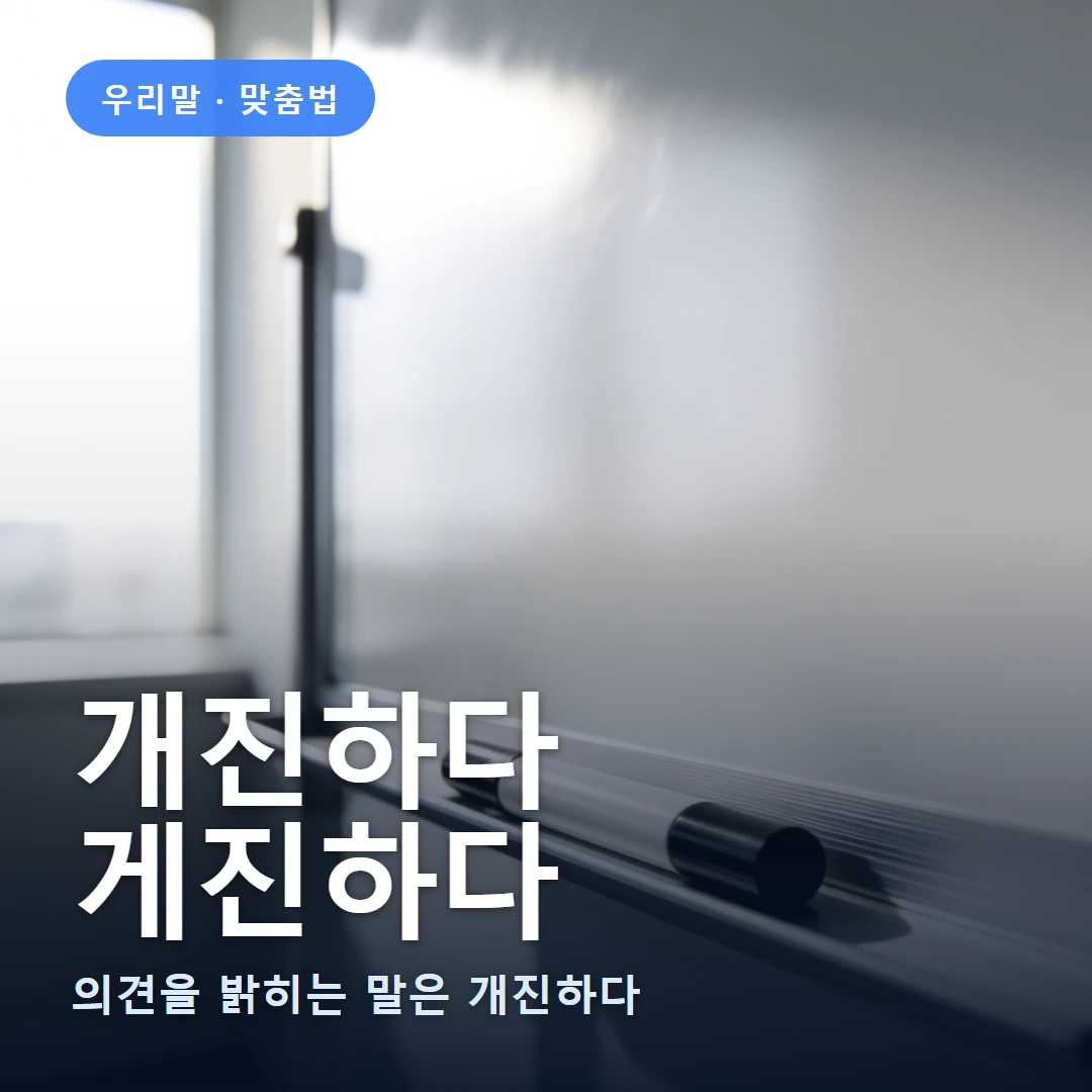 개진하다 요약 표지 — 의견을 밝히는 말은 개진하다