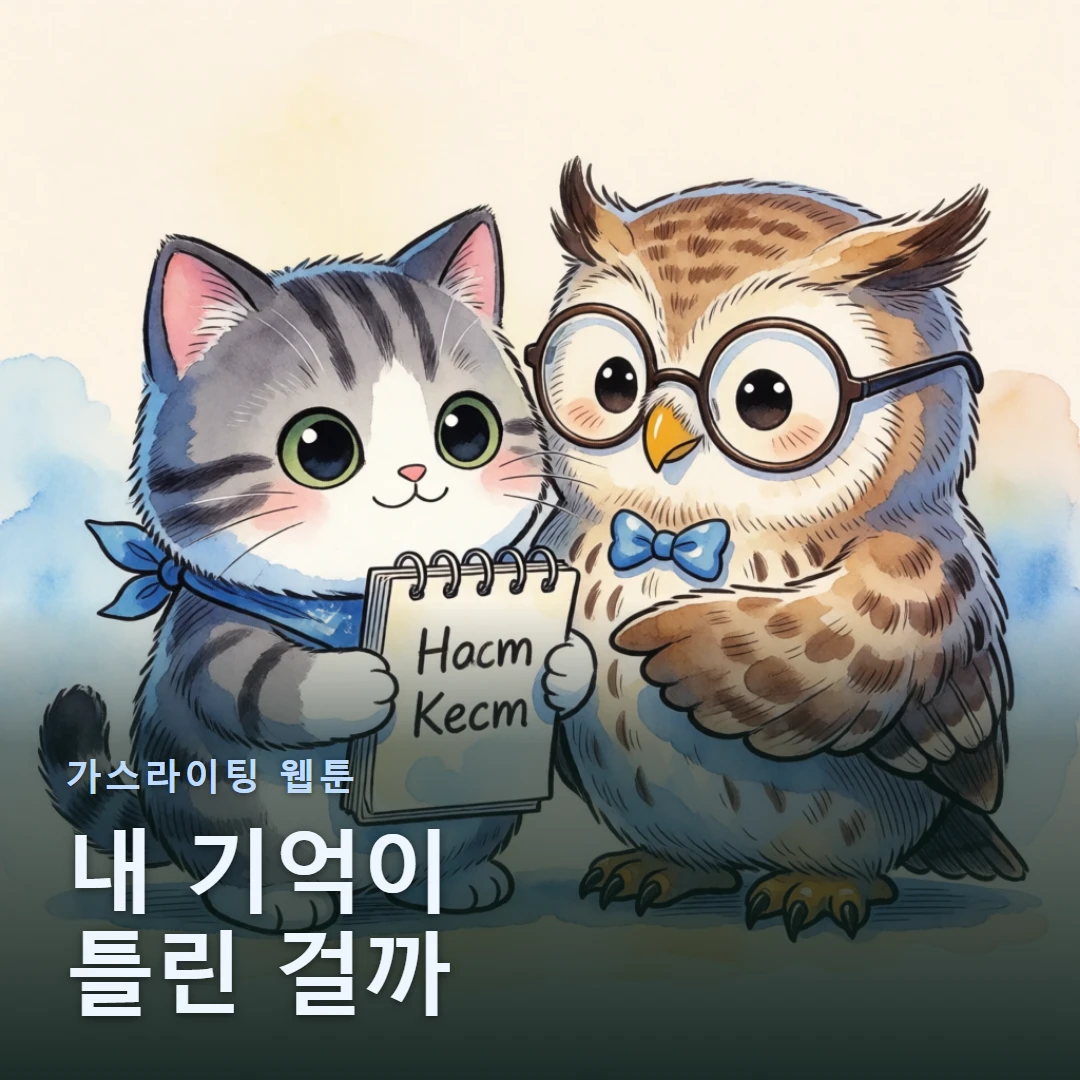 가스라이팅 웹툰 표지 — 내 기억이 틀린 걸까