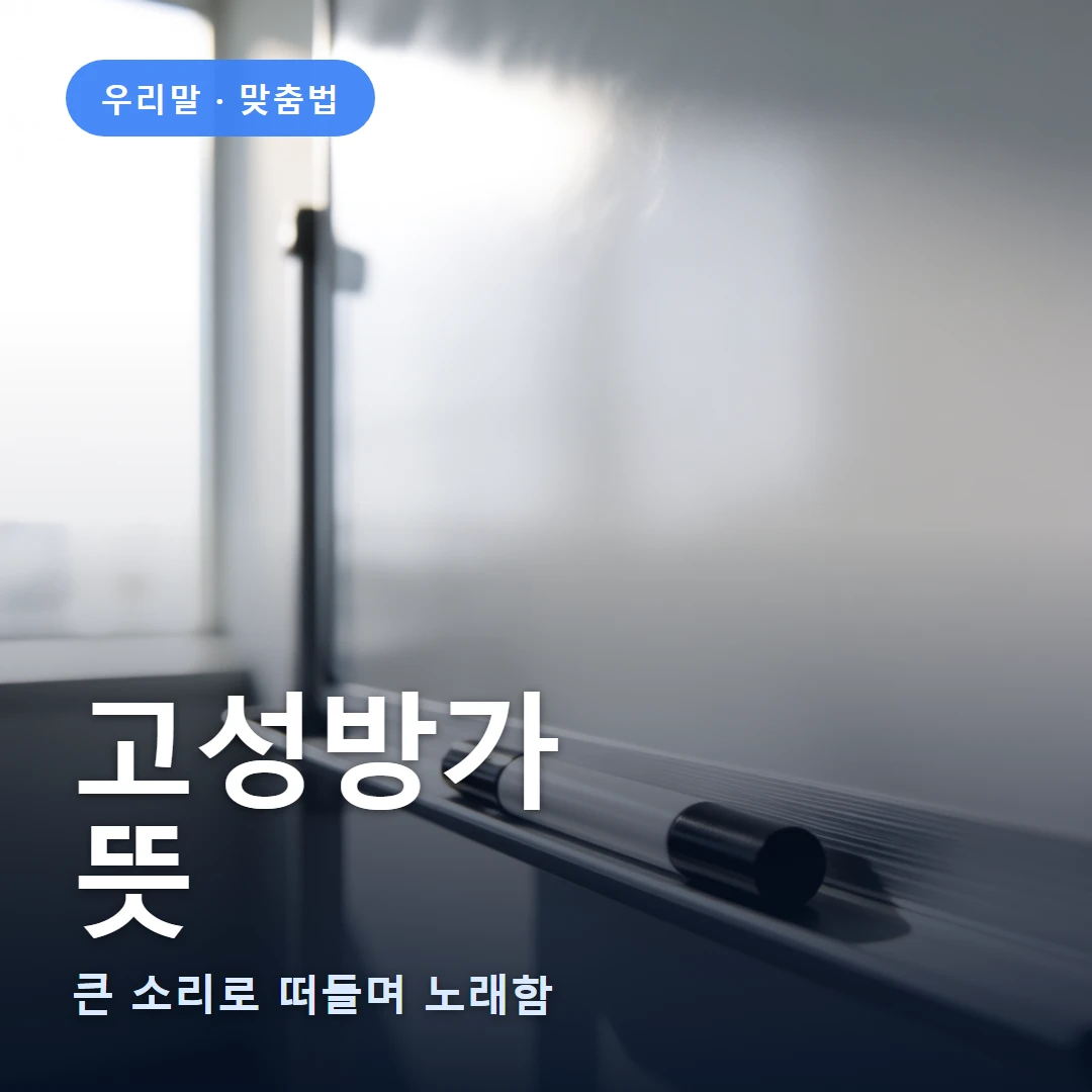 고성방가 요약 표지 — 큰 소리로 떠들며 노래함