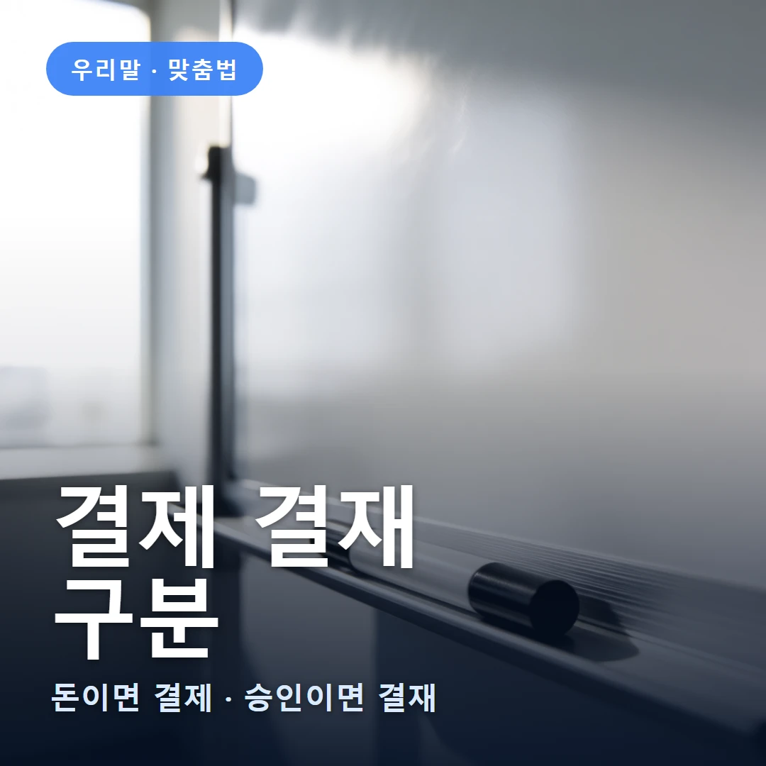 결제 결재 요약 표지 — 돈이면 결제 · 승인이면 결재
