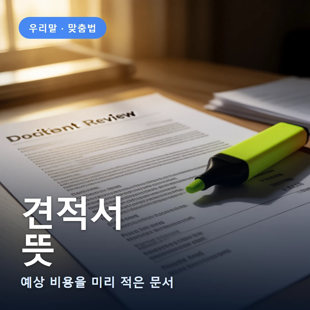 견적서 요약 표지 — 예상 비용을 미리 적은 문서