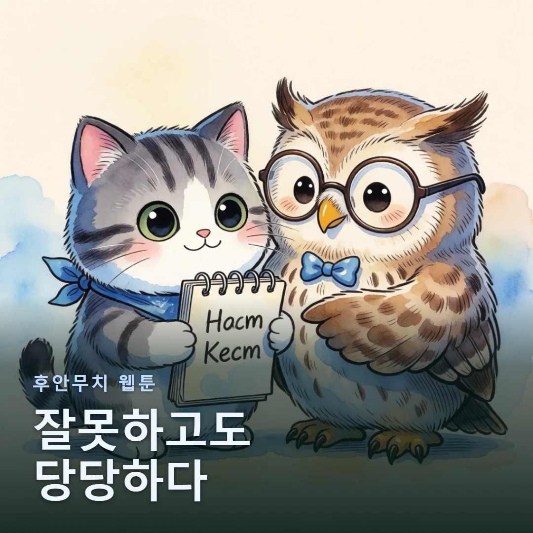 후안무치 웹툰 표지 — 잘못하고도 당당하다