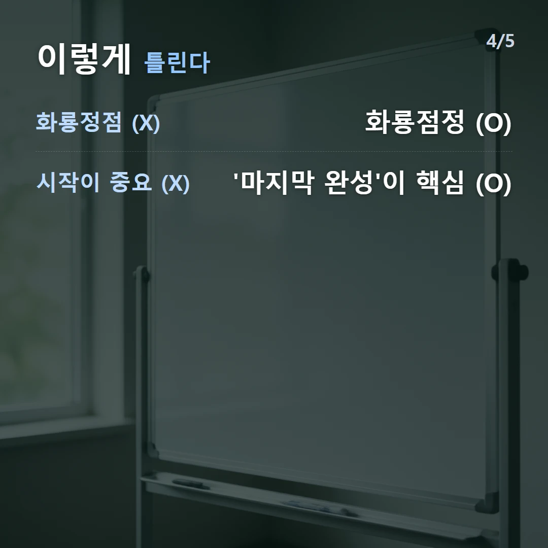 이렇게 틀린다 — 화룡정점 (X) 화룡점정 (O), 시작이 중요 (X) '마지막 완성'이 핵심 (O)
