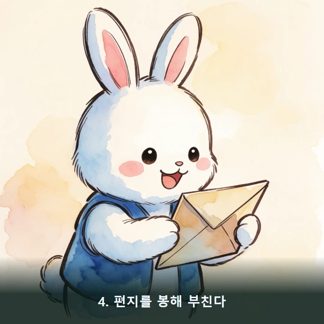 웹툰 4컷 — 4. 편지를 봉해 부친다