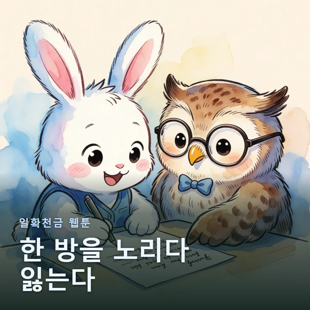 일확천금 웹툰 표지 — 한 방을 노리다 잃는다