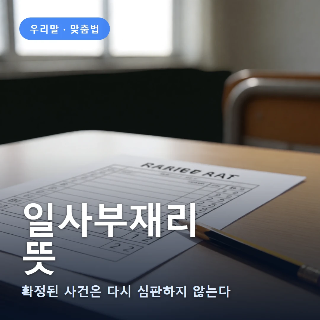일사부재리 요약 표지 — 확정된 사건은 다시 심판하지 않는다
