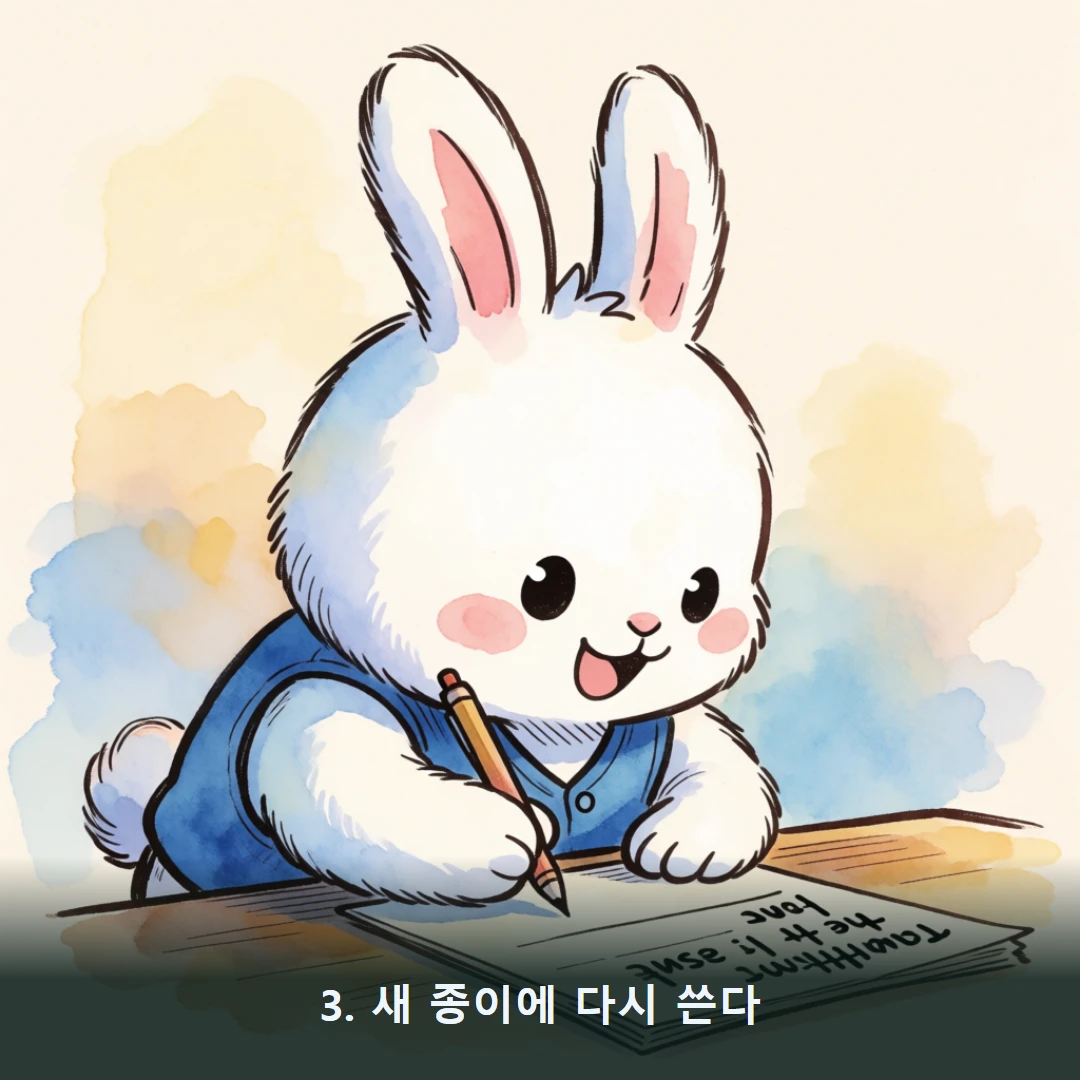 웹툰 3컷 — 3. 새 종이에 다시 쓴다