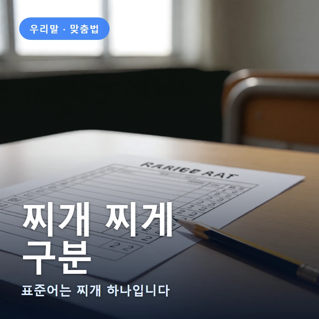 찌개 찌게 요약 표지 — 표준어는 찌개 하나입니다
