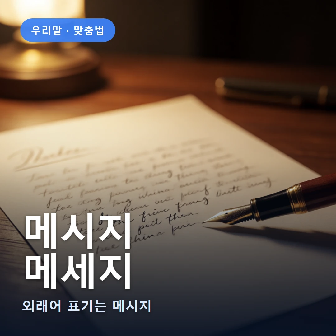 메시지 요약 표지 — 외래어 표기는 메시지