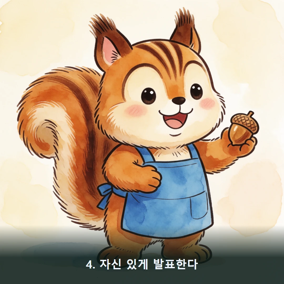 웹툰 4컷 — 4. 자신 있게 발표한다