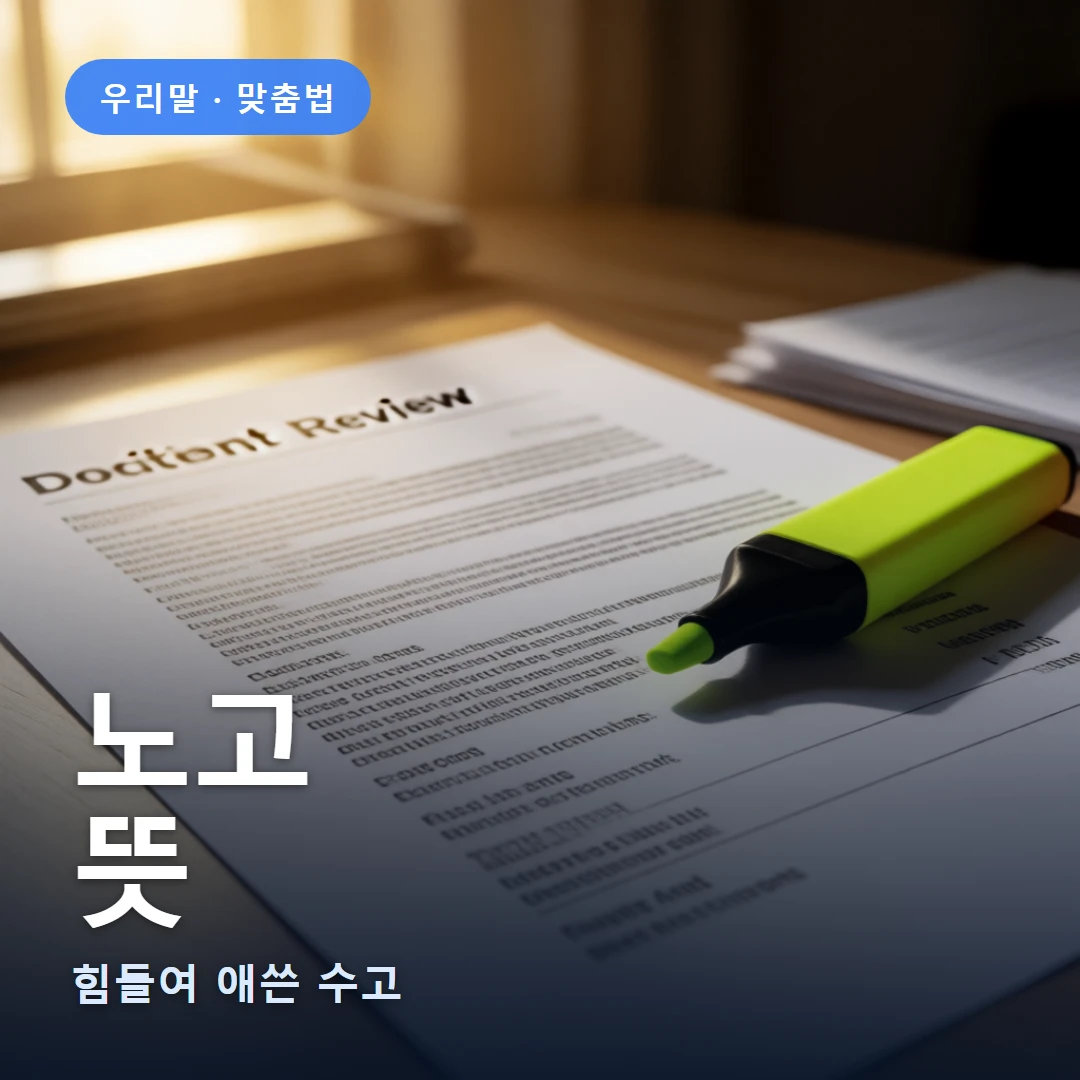 노고 요약 표지 — 힘들여 애쓴 수고