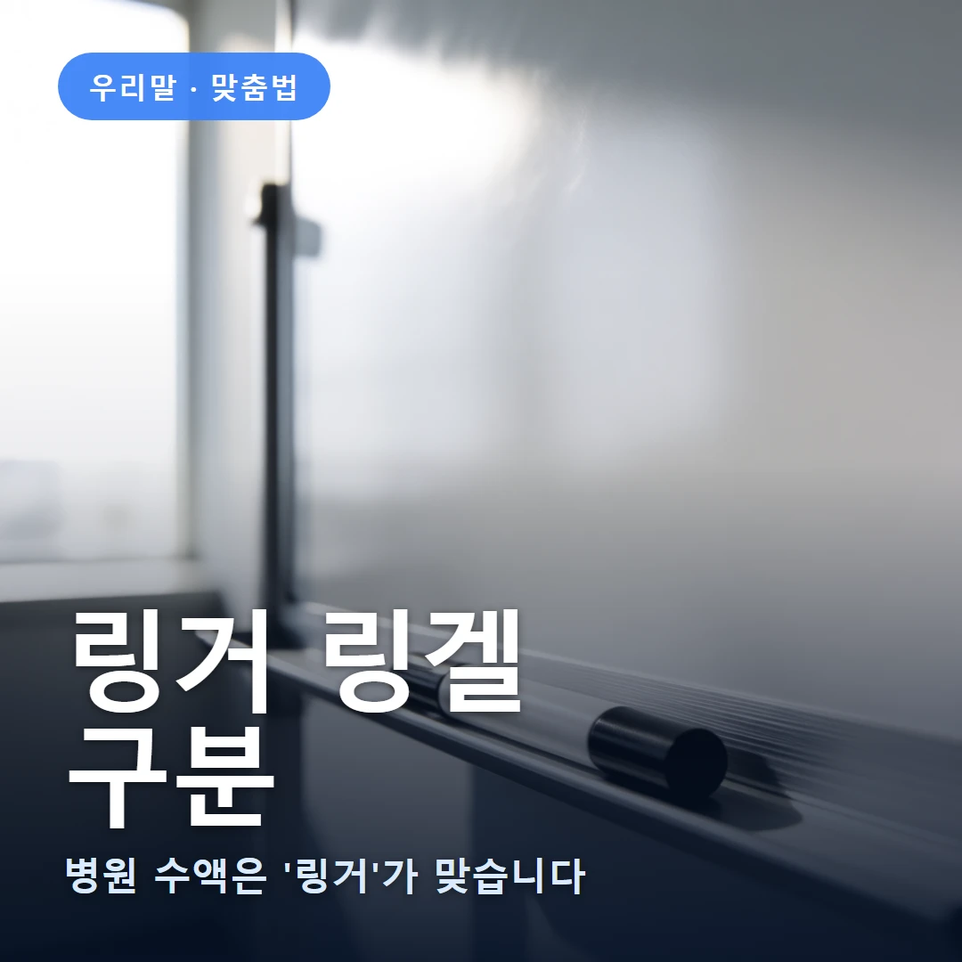 링거 링겔 요약 표지 — 병원 수액은 '링거'가 맞습니다